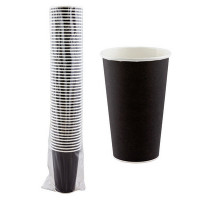 Стакан бумажный 400мл D90 желтый (25/500) ЭП