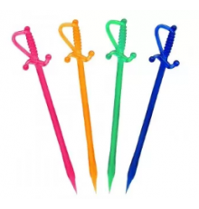 Пика для канапе 7см Меч микс 4 цвета 250шт*35 уп