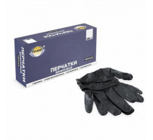 Перчатки виниловые черные неопудренные XL (уп 100шт) 