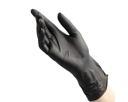 Перчатки виниловые черные неопудренные M (уп 100шт)  купить в Уфе в Упакофф