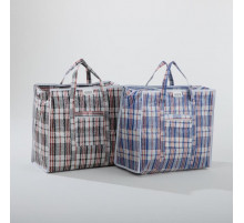 Сумка баул ПП 50+45+25 с молнией клетка 56 литров (уп12)