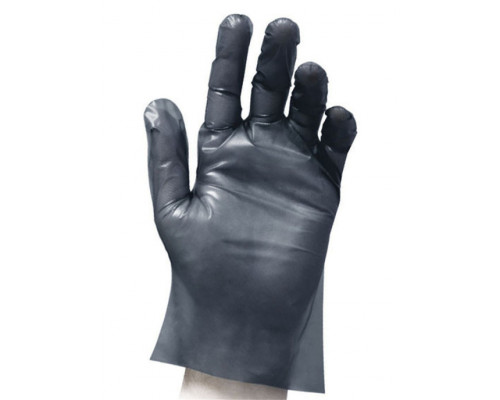 Перчатки одноразовые ТПЭ L черные (уп 100шт)  купить в Уфе в Упакофф