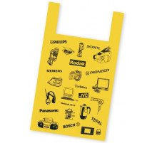 Майка ПНД 39+18*62 15мкм ЭЛЕКТРОН желтый уп 100шт (пак 1000) Союз-Пакет