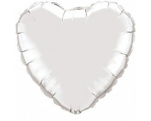 Шар фольгированный 18"/46см Сердце серебро  купить в Уфе в Упакофф