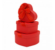 Коробка подарочная 16*14*6 см Сердце с бантом красная БРАВО