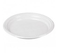 Тарелка пластиковая 205мм Полиэр белая 100шт (уп1800)