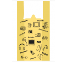 Майка ПНД 43+18*64 17мкм ЭЛЕКТРОНИКА желтый уп 100шт (пак 1500) Союз-Полимер