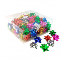 Бант-звезда 4,4см Метал Классика Ассорти (уп 90шт) ВЕСЕЛУХА