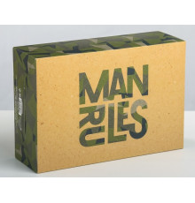 Коробка подарочная самосборная Man rules 16*23*7,5см (уп 230)