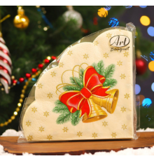 Салфетки бумажные Rondo НОВЫЙ ГОД 3слоя d32см 12шт рисунок в ассортименте