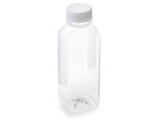 ПЭТ бутылка 0,25л прозр с квадр ребрами + КРЫШКА комплект купить в Уфе в Упакофф