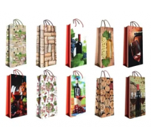 Пакет подарочный 14*35+11см ПОД БУТЫЛКУ в ассортименте