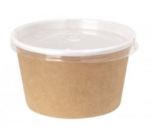 Салатник круглый ECO крафт дно+крышка прозр 500мл