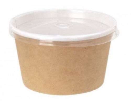 Салатник круглый ECO крафт дно+крышка прозр 500мл купить в Уфе в Упакофф