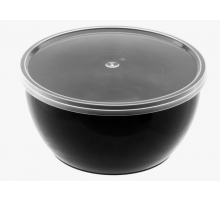 Банка полипропиленовая плошка 500мл H-75 D-112 черная с крышкой  (уп 500)