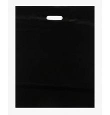 Пакет с вырубной ручкой 44*57 80мкм Орел черный (вторсырье)