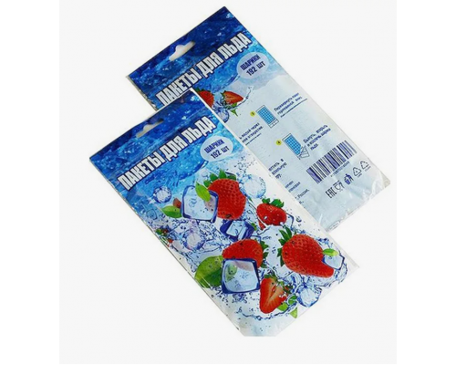 Пакеты для льда с завязками Клубника