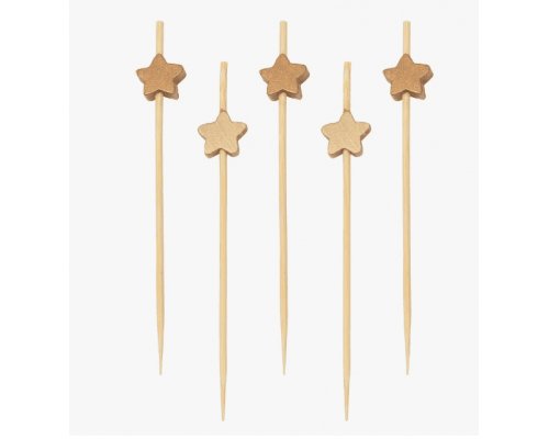 Пика для канапе 9см Звезда бамбук 100шт