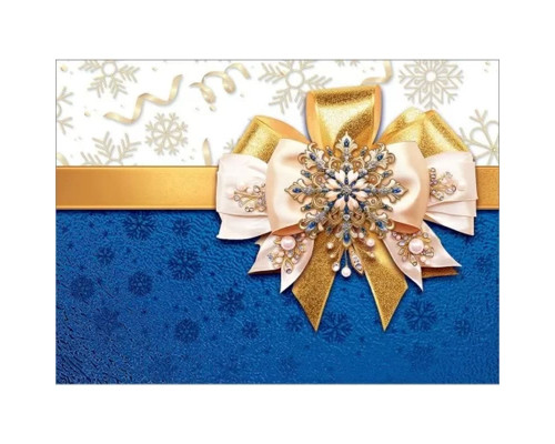 Конверт для подарочного сертификата 100*74 Бант золотой