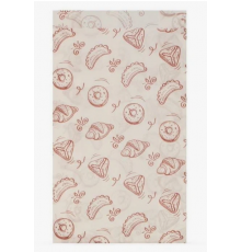 Пакет бумажный 300*100*50 крафт с рисунком без ручек (уп100)