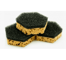 Губка для посуды Шестигранник 90х80х30мм 3шт в упак