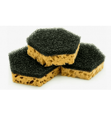 Губка для посуды Шестигранник 90х80х30мм 3шт в упак