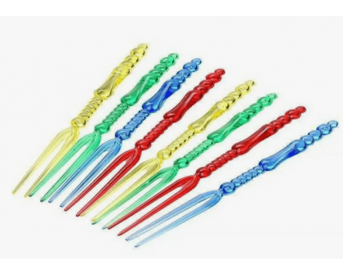 Пика для канапе 11см Вилочки цвет ассорти 20шт в упак