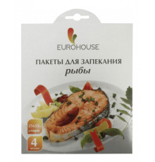 Пакеты для запекания рыбы EuroHouse 25х55см с завязками 4шт