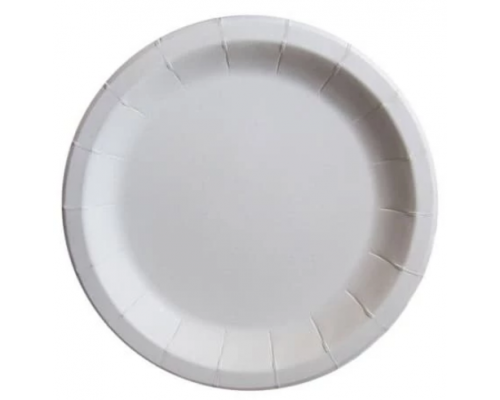 Тарелка картонная 180мм h-14мм белая (уп50/1000)