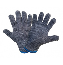 Перчатки х/б 7,5 класс ЗИМА двойные серые, черные