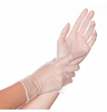 Перчатки виниловые прозрачные M (уп 100шт)