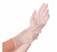 Перчатки виниловые прозрачные XL (уп 100шт)