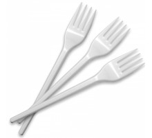 Вилка пластик 160мм белая (уп100шт/2500шт)