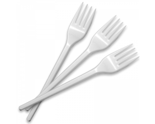 Вилка пластик 160мм белая (уп100шт/2500шт)