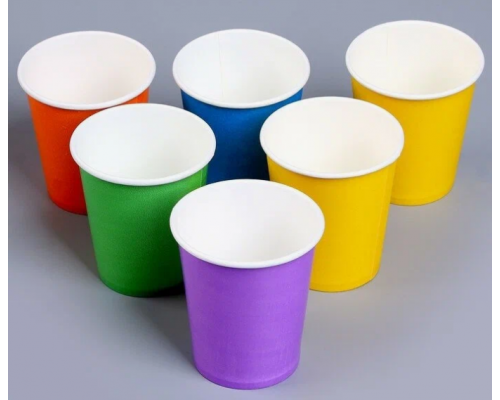 Стакан бумажный 250мл D80 ВэйПак цветной в ассортименте