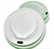 Крышка для стакана бум белая d-90мм с боковым отверстием 100/1000