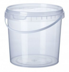Ведро пищевое 1л с крышкой D-130мм прозрачное (уп 120)