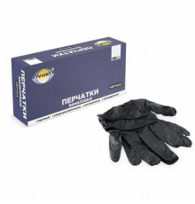 Перчатки виниловые черные неопудренные XL (уп 100шт)