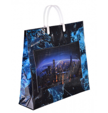 Пакет с пласт. ручкой 38*34*10 СЛПР с кармашком рисунок в ассортименте(10/50)