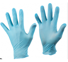 Перчатки виниловые голубые М (уп 100шт)