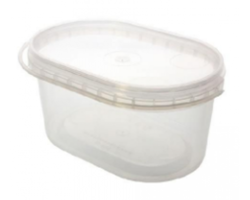Ведро пищевое 0,5л с крышкой прозрачное (уп150)