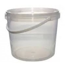 Ведро пищевое 5л с крышкой d-230 h-162 прозрачное (уп 20)