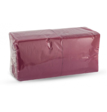 Салфетки бумажные 24*24см 400шт бордовые