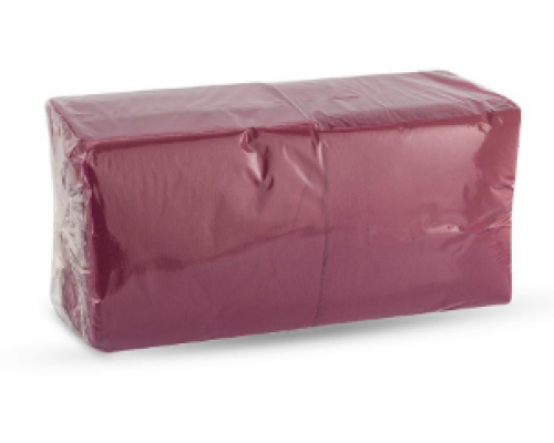 Салфетки бумажные 24*24см 400шт бордовые