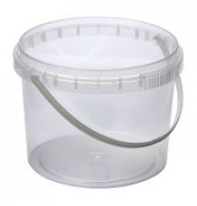 Ведро пищевое 2л с крышкой d-173 h-128 прозрачное (уп 50)