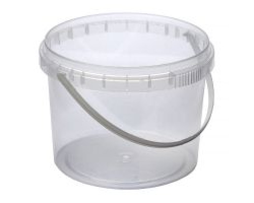Ведро пищевое 2л с крышкой d-173 h-128 прозрачное (уп 50)