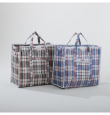 Сумка баул ПП 50*45+25 с молнией клетка 56 литров (уп12)