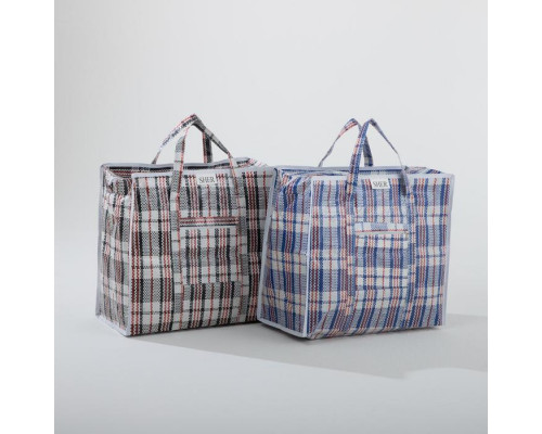 Сумка баул ПП 50*45+25 с молнией клетка 56 литров (уп12)