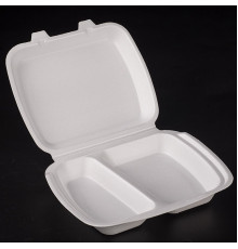 Ланч-бокс ЛСП 24206-2 247*208*63 2 секц белый облегченный 2 замка СибПол (уп130)