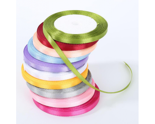 Лента атласная 6мм 27м в ассортименте